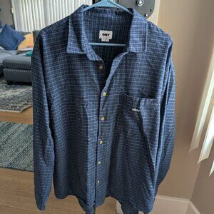 Obey Men's Bigwig Knox Shirt XL Navy